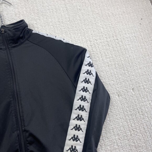 Kappa Black Track Jacket Omini Logo Tape Full Zip Retro Sportswear Women’s Sz S - Picture 5 of 14
